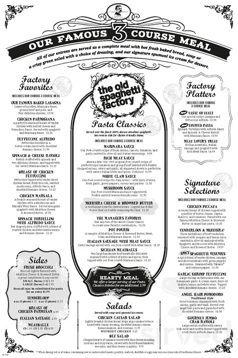 ye old spaghetti factory|ye old spaghetti factory menu.